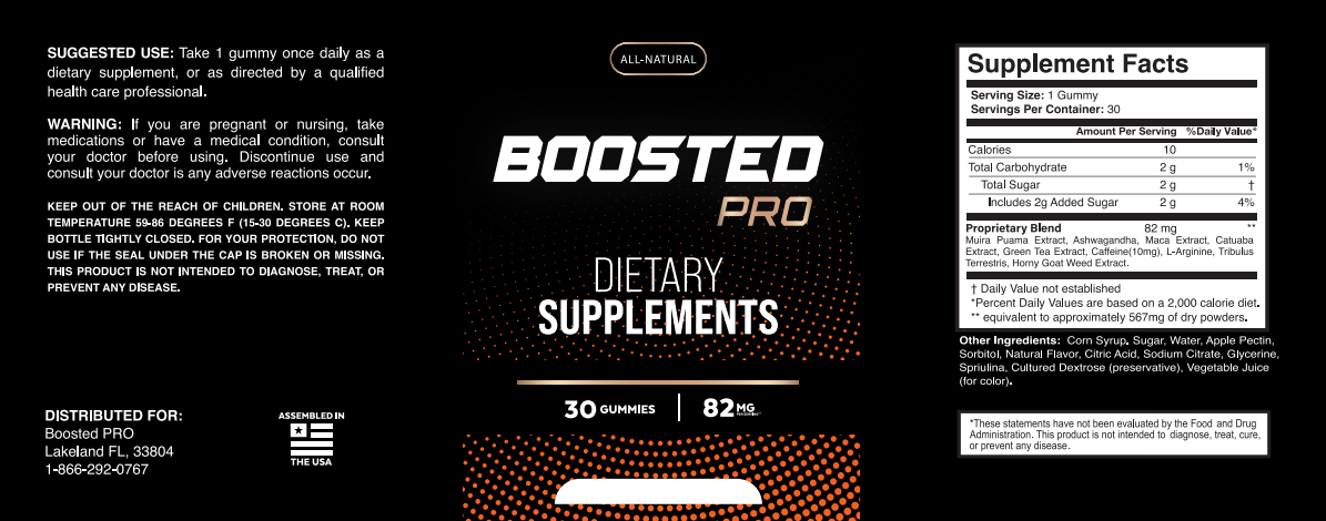 Boosted Pro Product Label